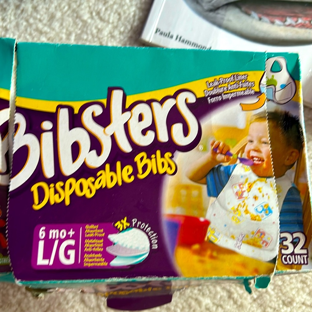 Bibsters disposable bibs baby feeding leak-proof liner